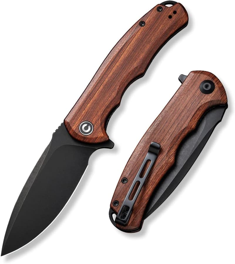 CIVIVI Praxis Folding Pocket Knife with Cuibourtia Wood Handles