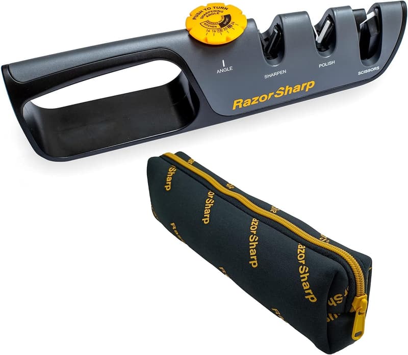 Adjustable Angle Knife Sharpener with Diamond-Coated Stones