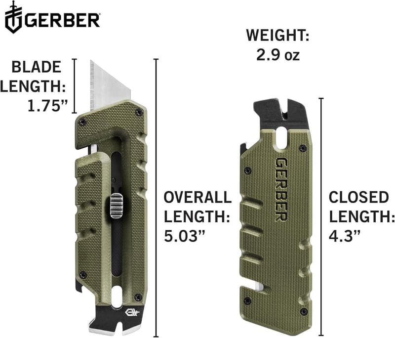 EDC Multitool Pocket Knife with Retractable Blade - Green