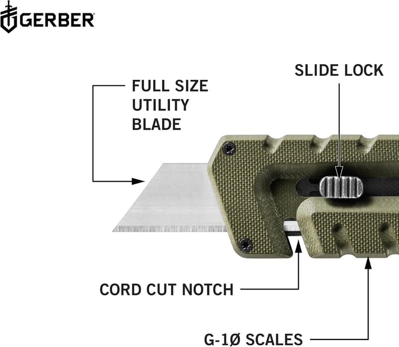 EDC Multitool Pocket Knife with Retractable Blade - Green