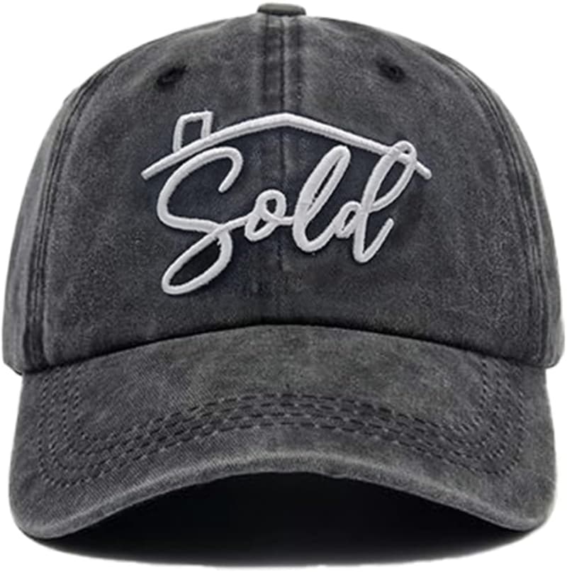 Adjustable Distressed Baseball Cap for Real Estate Agents