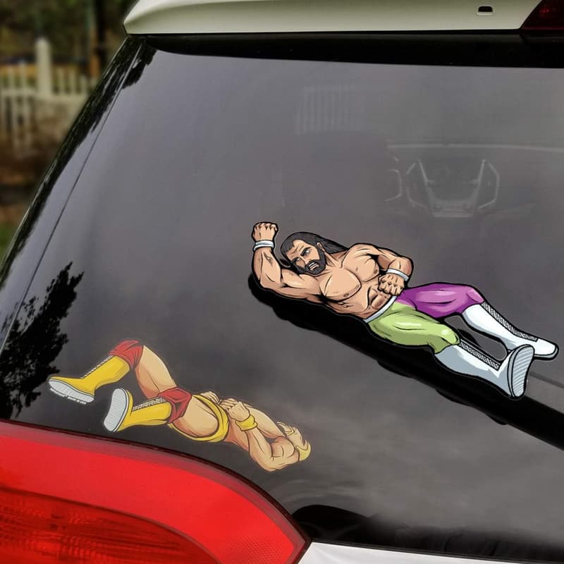 Elbow Drop Wrestling Car Window Decal - All-Weather, Universal Size