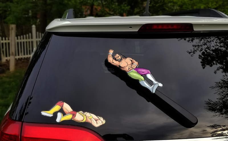 Elbow Drop Wrestling Car Window Decal - All-Weather, Universal Size