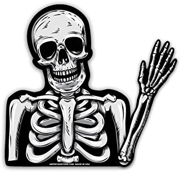 Skeleton Waving Arm Decal for Rear Vehicle Wipers - Made in USA