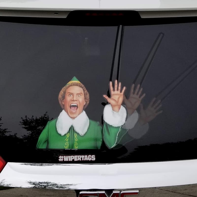 Christmas Jolly Elf Wiper Blade Decal - Made in USA