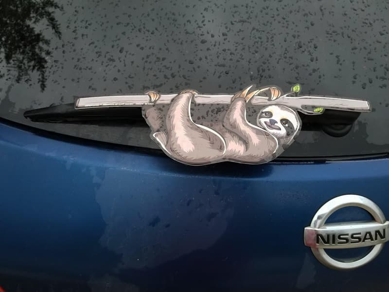 Hanging Sloth Rear Wiper Tags