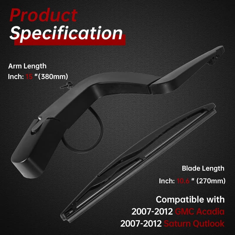 GMC Acadia & Saturn Outlook Rear Wiper Blade Set (2007-2012)