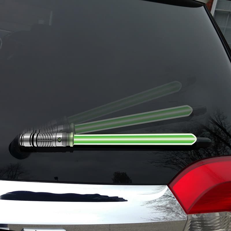 Reflective WipeSabers Rear Wiper Tags - Master Green
