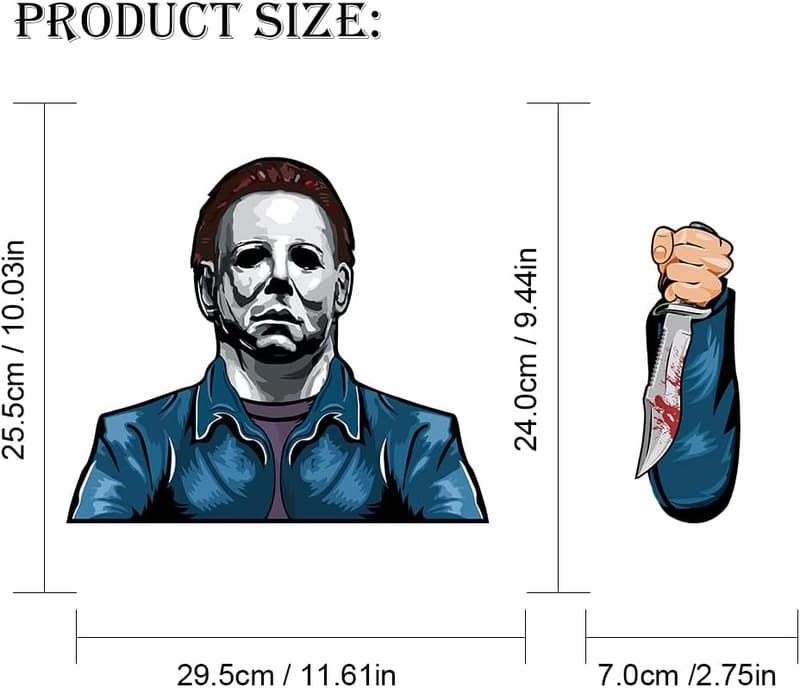 Halloween Rear Wiper Decal - Michael Masked Killer PVC Sticker
