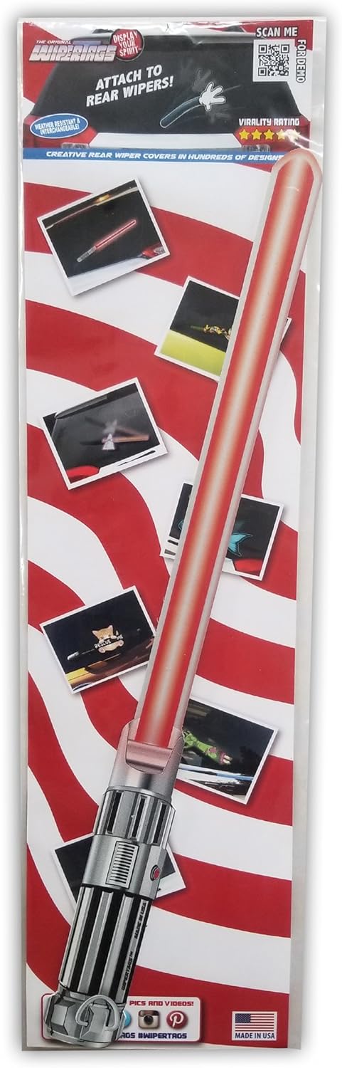 Reflective WipeSaber WiperTags for Rear Wipers - DarkForce Red