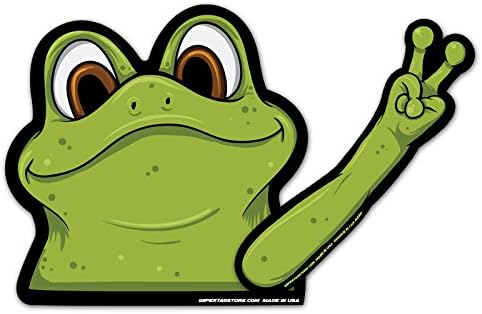 Waving Peace Frog Rear Wiper Decal Tags