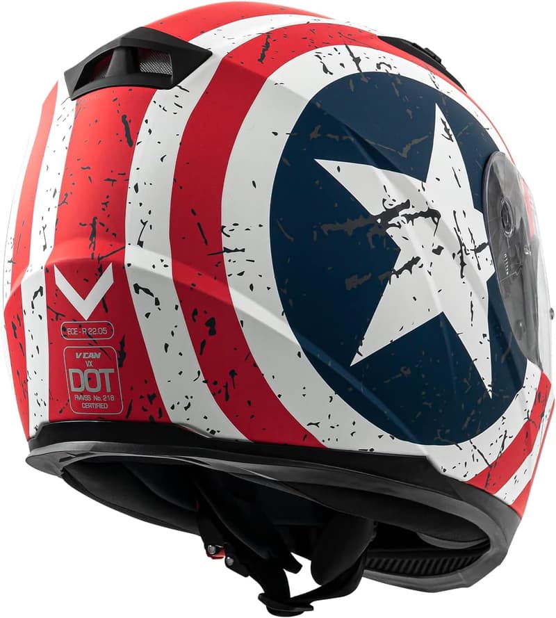 Lightweight Full Face Motorcycle Helmet with Tinted Visor