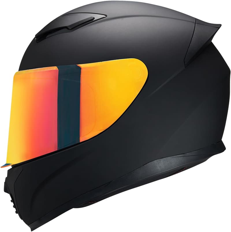 DOT Approved Full Face Motorcycle Helmet - Chrome Red, XL