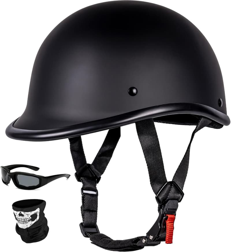 DOT Approved Lightweight Vintage Motorcycle Half Helmet