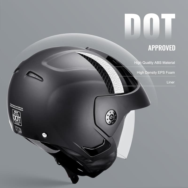 DOT Approved Full Face Motorcycle Helmet with Dual Visor & Bluetooth Slot
