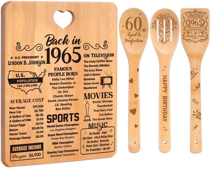 60th Birthday Bamboo Cutting Board - Engraved 