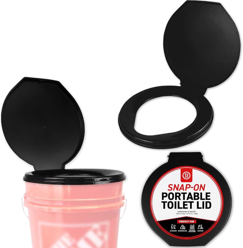 Portable Camping Toilet Seat with Lid - Ideal for Emergencies