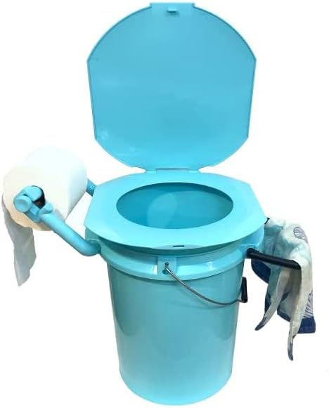 Portable Camping Toilet with Accessory Holder for Outdoor Activities