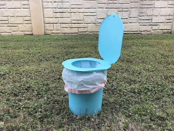Portable Camping Toilet with Accessory Holder for Outdoor Activities