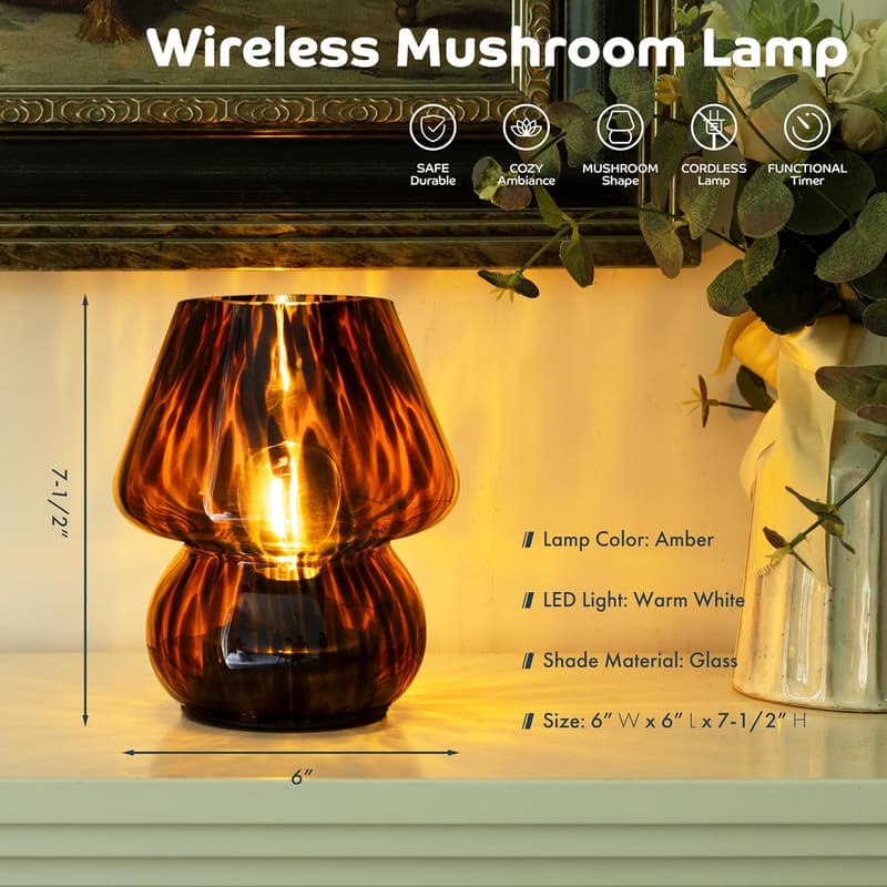 Mother's Day Vintage Battery-Operated Mushroom Lamp