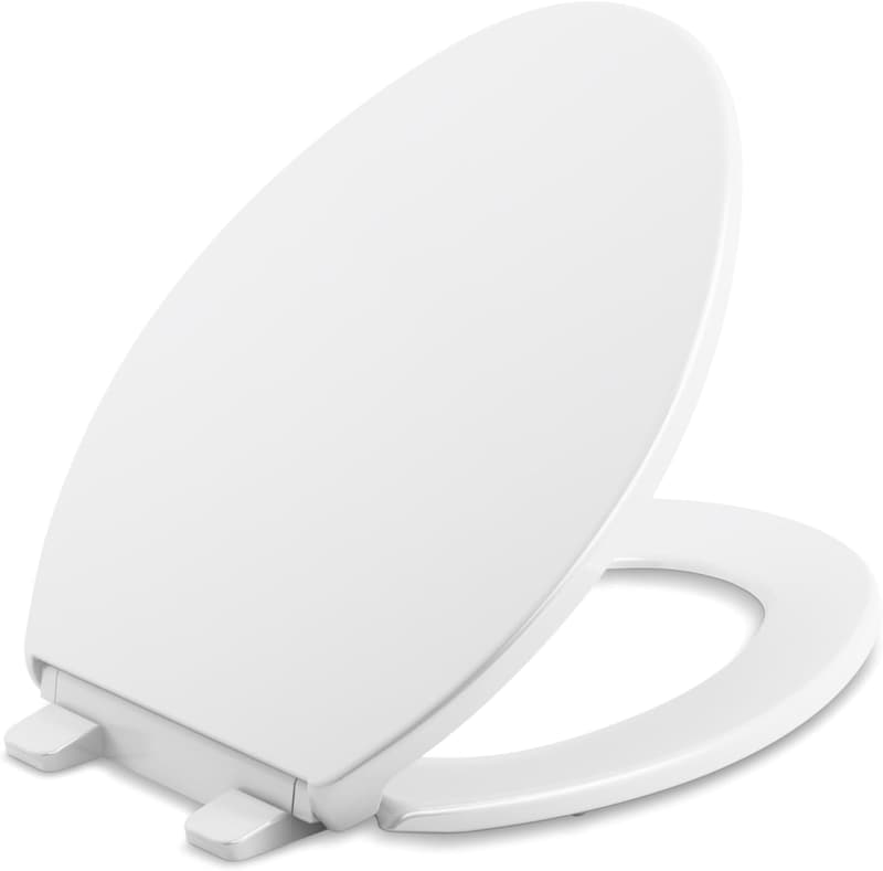 Brevia Elongated White Toilet Seat with Quick Release Hinges