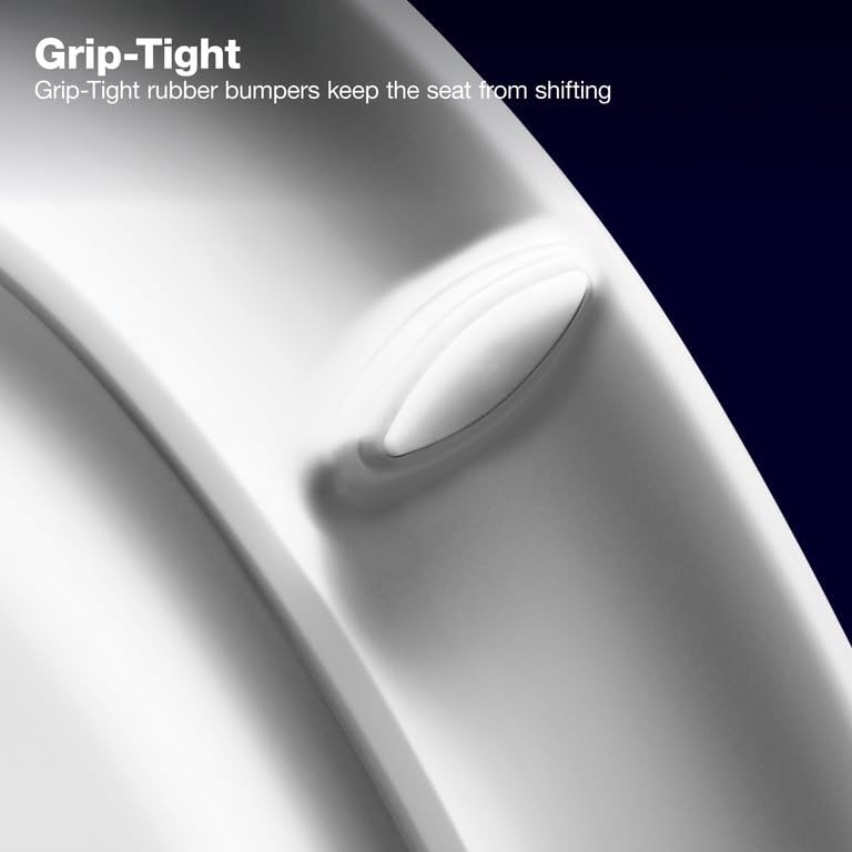 Brevia Elongated White Toilet Seat with Quick Release Hinges