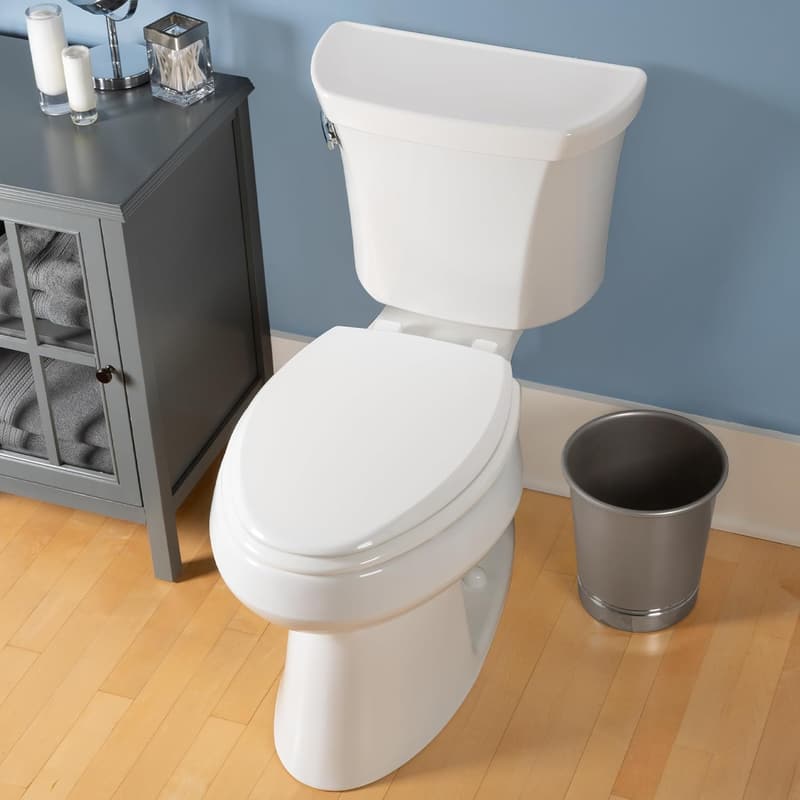 Premium Wood Slow Close Toilet Seat - Easy Clean, Round, White