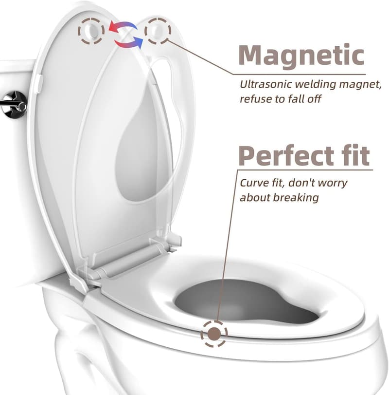 Potty Training Toilet Seat with Built-In Toddler Attachment
