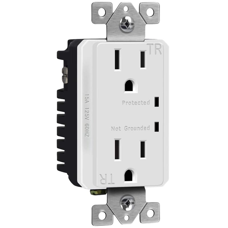 TOPGREENER 15A Surge Protector Receptacle, Child Safe, White