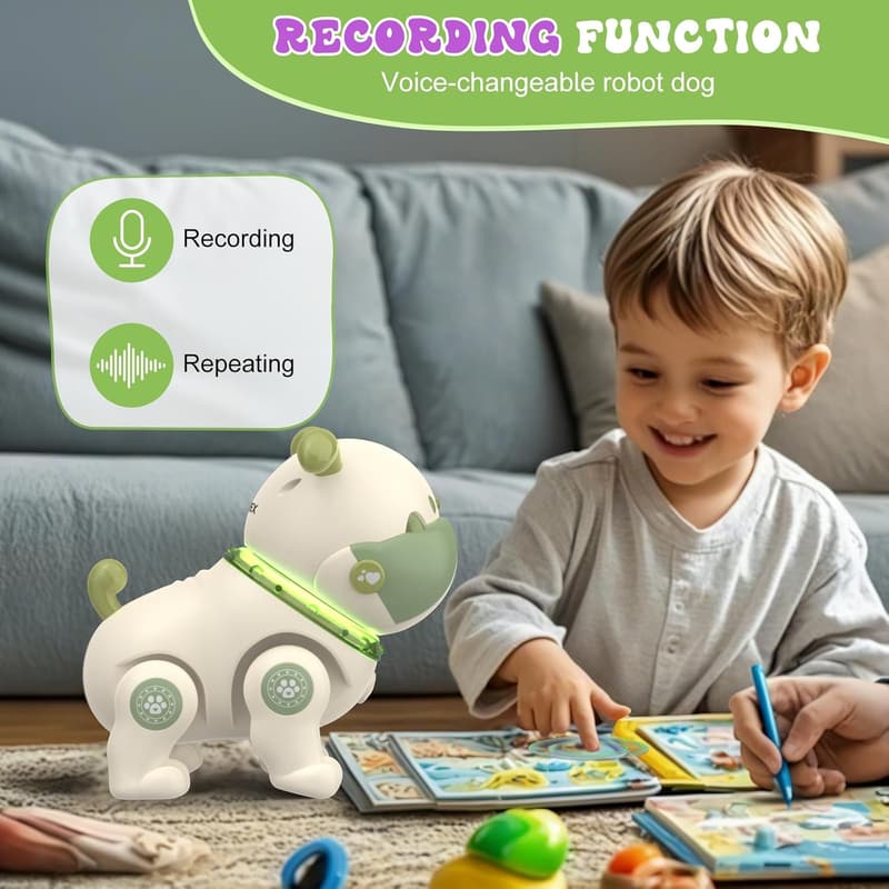 Remote Control Robot Dog Toy for Kids with Music and Recording