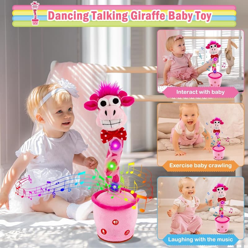 Singing Giraffe Plush Toy with Mimicking Features for Kids 3-6