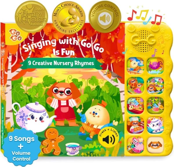 Musical Nursery Rhyme Book with 9 Songs for Toddlers 1-3