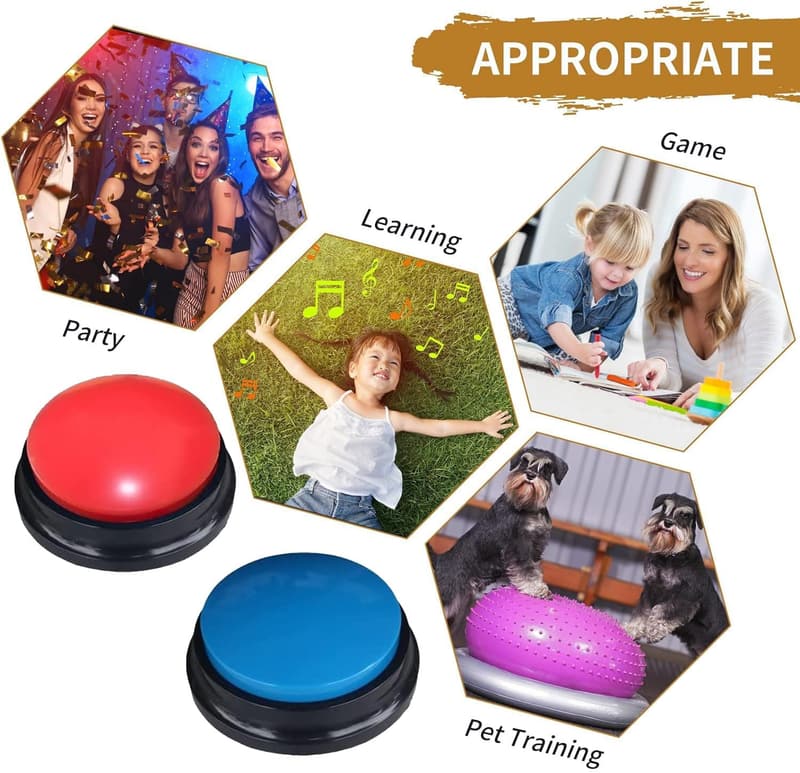 Dog Communication Button Set - 4 Pack with 30s Voice Playback