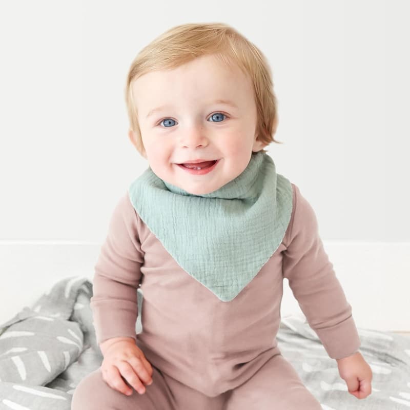 Soft 100% Cotton Baby Bibs Set for Teething - Unisex, 10 Pack