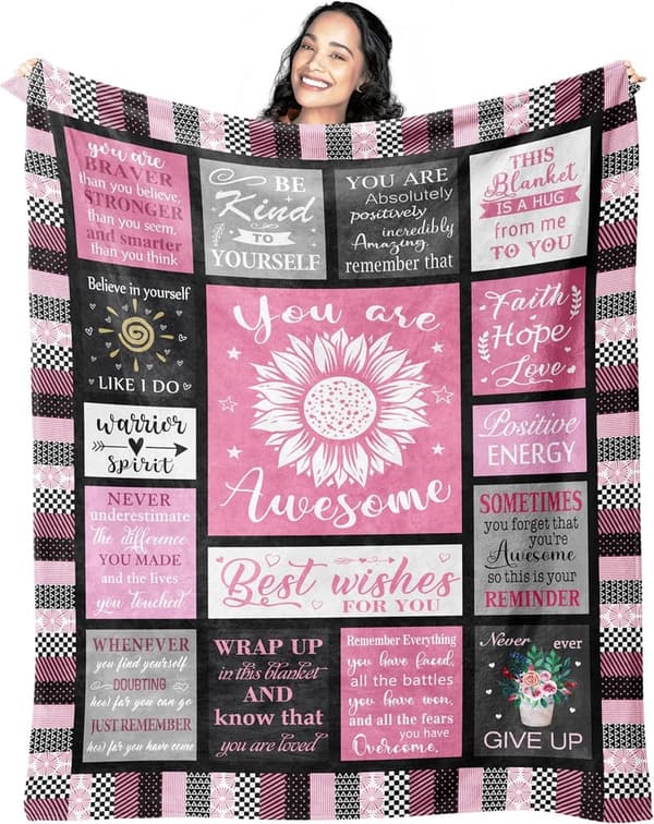 Get Well Soon Inspirational Blanket for Women 60