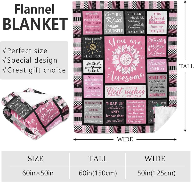 Get Well Soon Inspirational Blanket for Women 60
