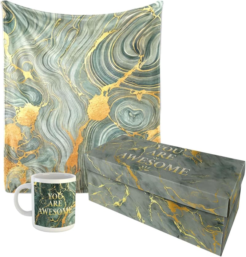 Thank You Gift Set: Throw Blanket & Mug for Women