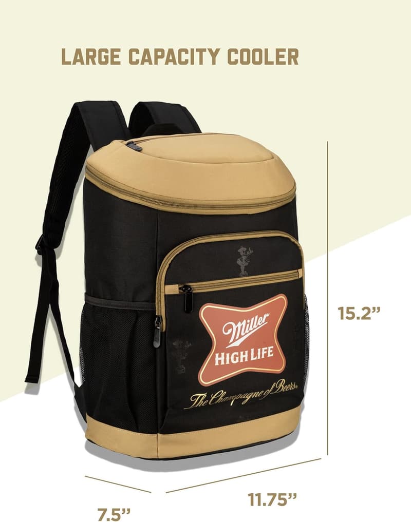 Insulated 21L Beer Cooler Backpack - Leak-Proof for Camping & Beach