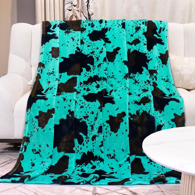 Lightweight Teal Fleece Blanket - Queen Size Plush Throw