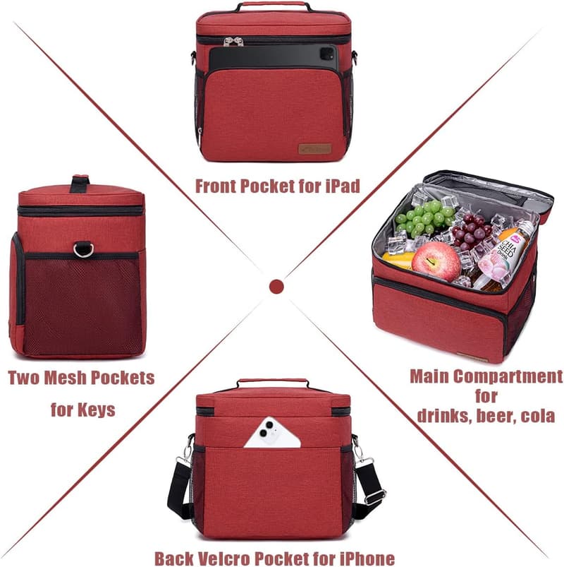 Portable Leakproof Soft Cooler Bag for Beach & Travel, 15qt