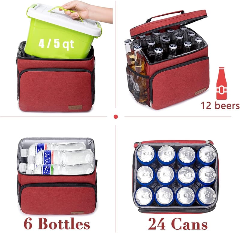 Portable Leakproof Soft Cooler Bag for Beach & Travel, 15qt