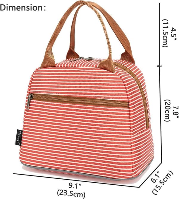 Insulated Lunch Cooler Tote Bag for Women & Men, Red