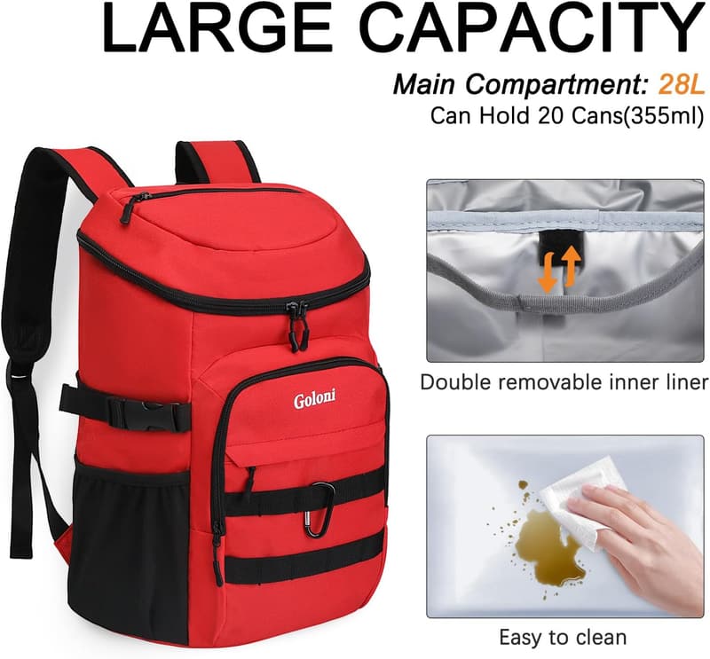 Insulated Leak-Proof Cooler Backpack for Camping & Travel