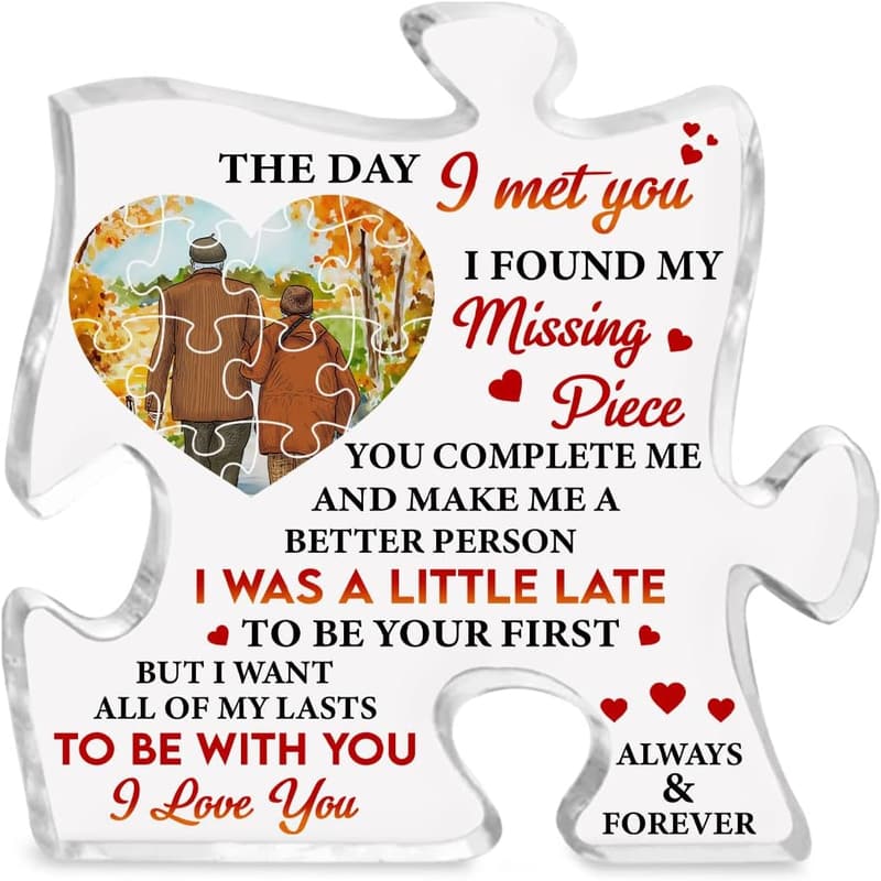 Couples Acrylic Puzzle Plaque for Newlyweds - Romantic Gift