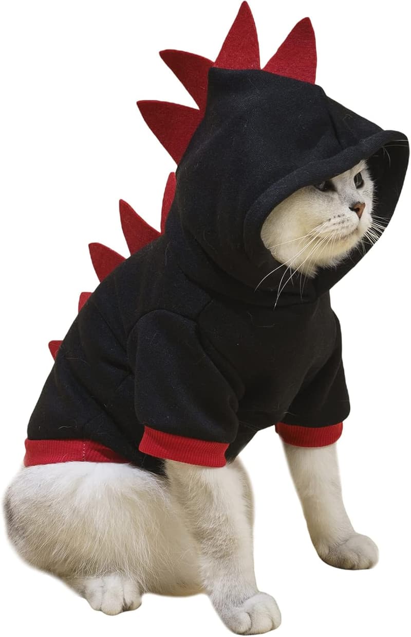 Christmas Dinosaur Hoodie for Small Dogs and Cats - Warm Jacket