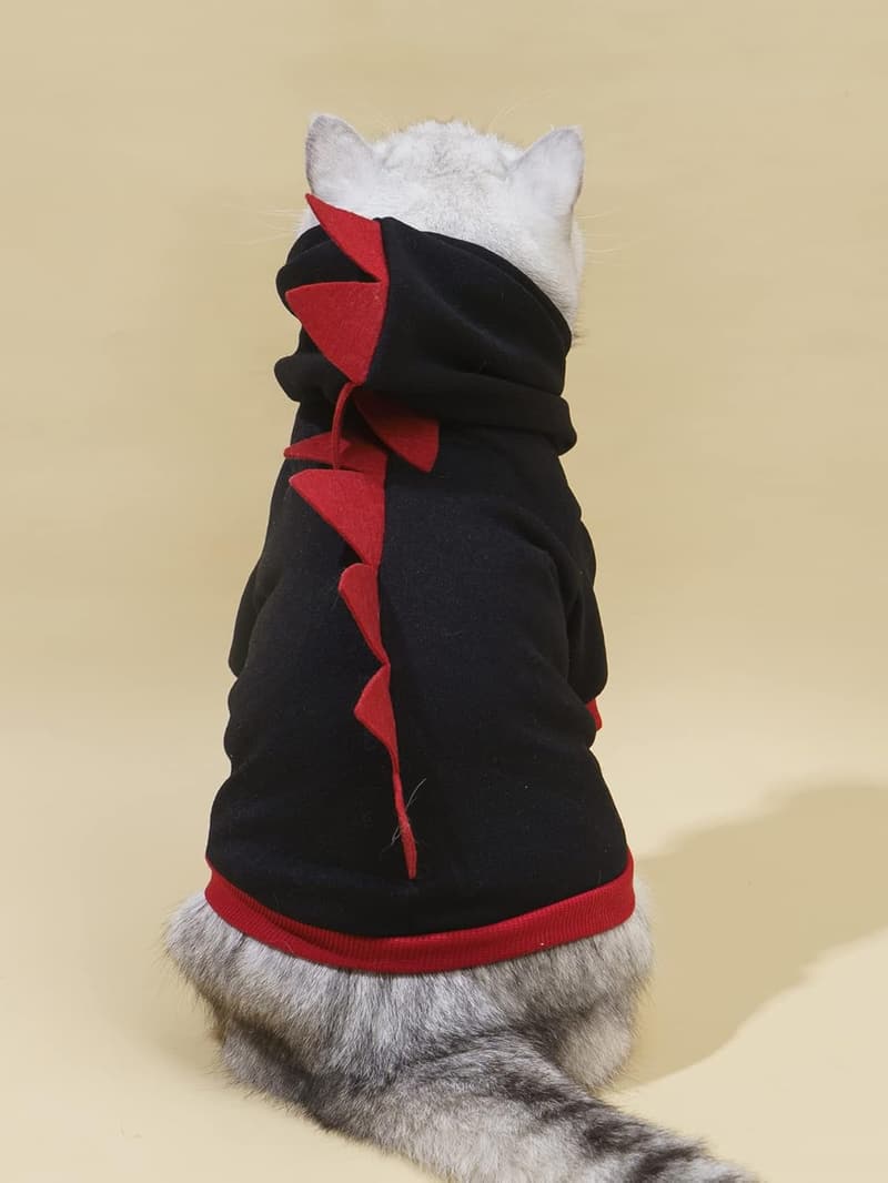 Christmas Dinosaur Hoodie for Small Dogs and Cats - Warm Jacket