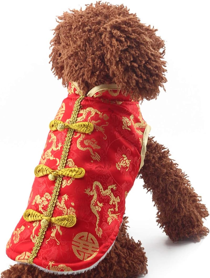 New Year Dragon Cheongsam for Small Dogs and Cats