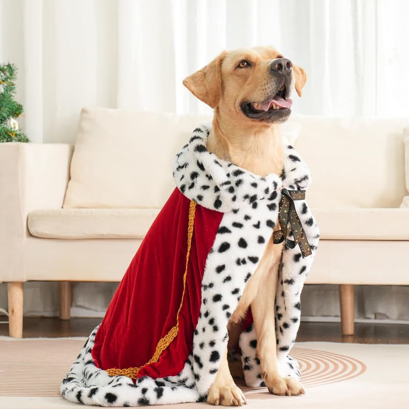 Halloween Red Fur Cloak Costume for Pets - XL