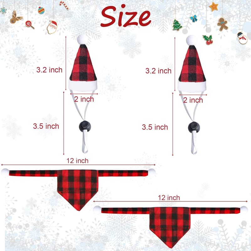 Christmas Bearded Dragon Costume Set with Hats & Bandanas