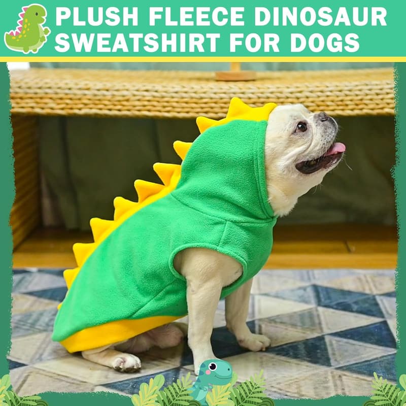 Dinosaur Halloween Costume for Dogs & Cats - Warm Fleece Apparel